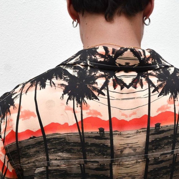 Men's Hawaiian shirt 100% silk by Philip Huang size L - Picture 12 of 12